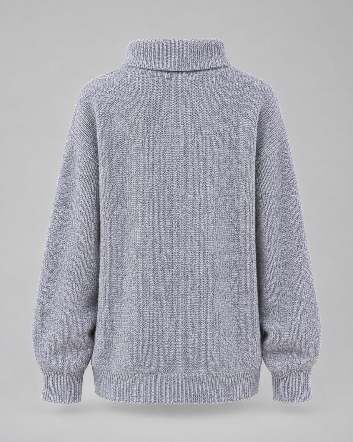 Women's Relaxed High-Neck Sweater — Elegant gray regular — product back [WB gallery 179/7]