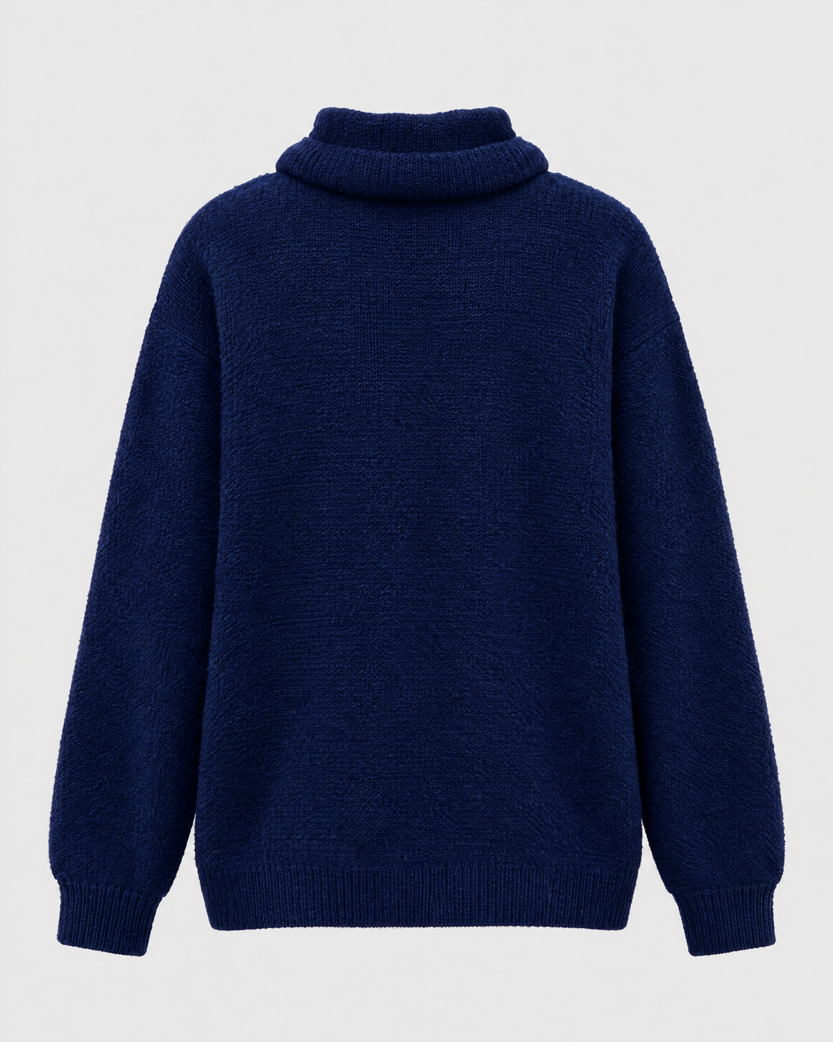 Women's Relaxed High-Neck Sweater — Navy blue regular — product back [WB gallery 180/7]