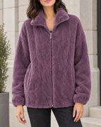 Women's Stand-Collar Fleece Jacket — Purple — hero [WB gallery 185/1]