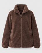 Women's Stand-Collar Fleece Jacket — Dark brown — product front [WB gallery 182/6]