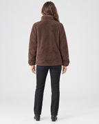 Women's Stand-Collar Fleece Jacket — Dark brown — full back [WB gallery 182/3]