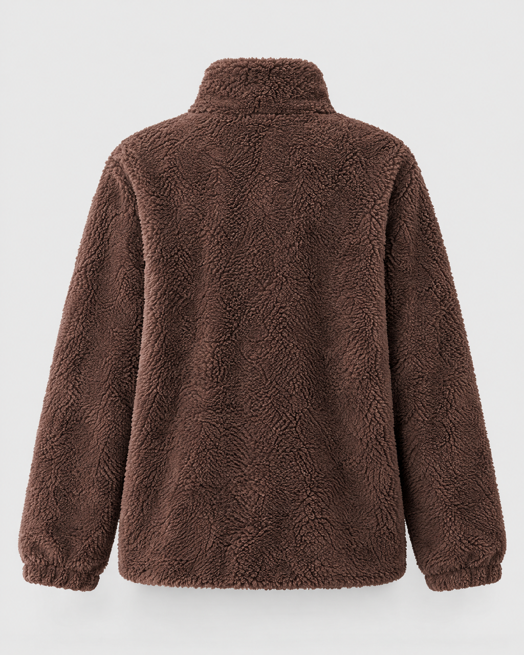 Women's Stand-Collar Fleece Jacket — Dark brown — product back [WB gallery 182/7]