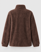 Women's Stand-Collar Fleece Jacket — Dark brown — product back [WB gallery 182/7]