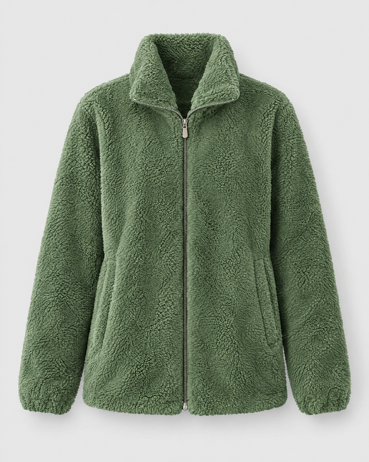 Women's Stand-Collar Fleece Jacket — Green — product front [WB gallery 183/6]