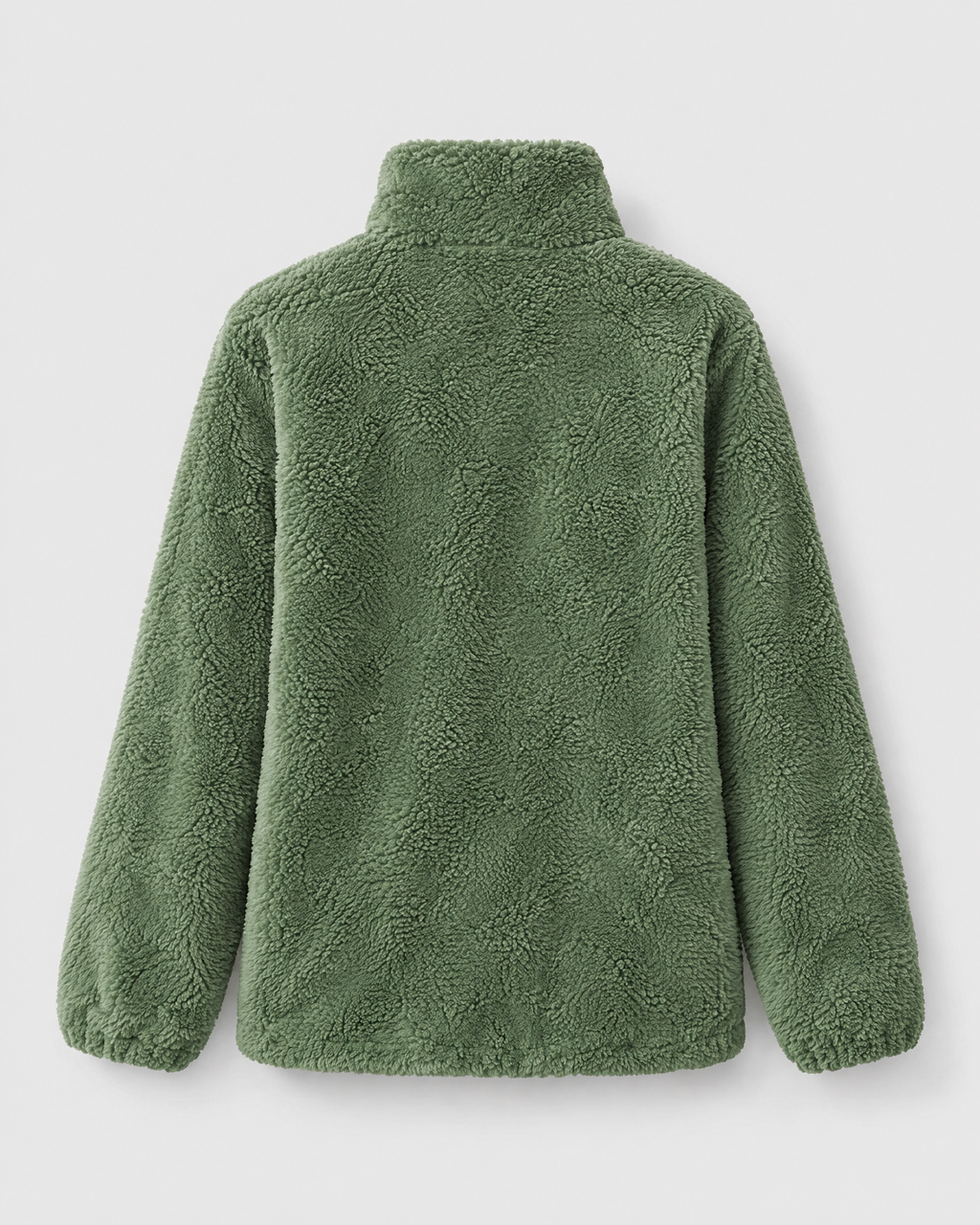 Women's Stand-Collar Fleece Jacket — Green — product back [WB gallery 183/7]
