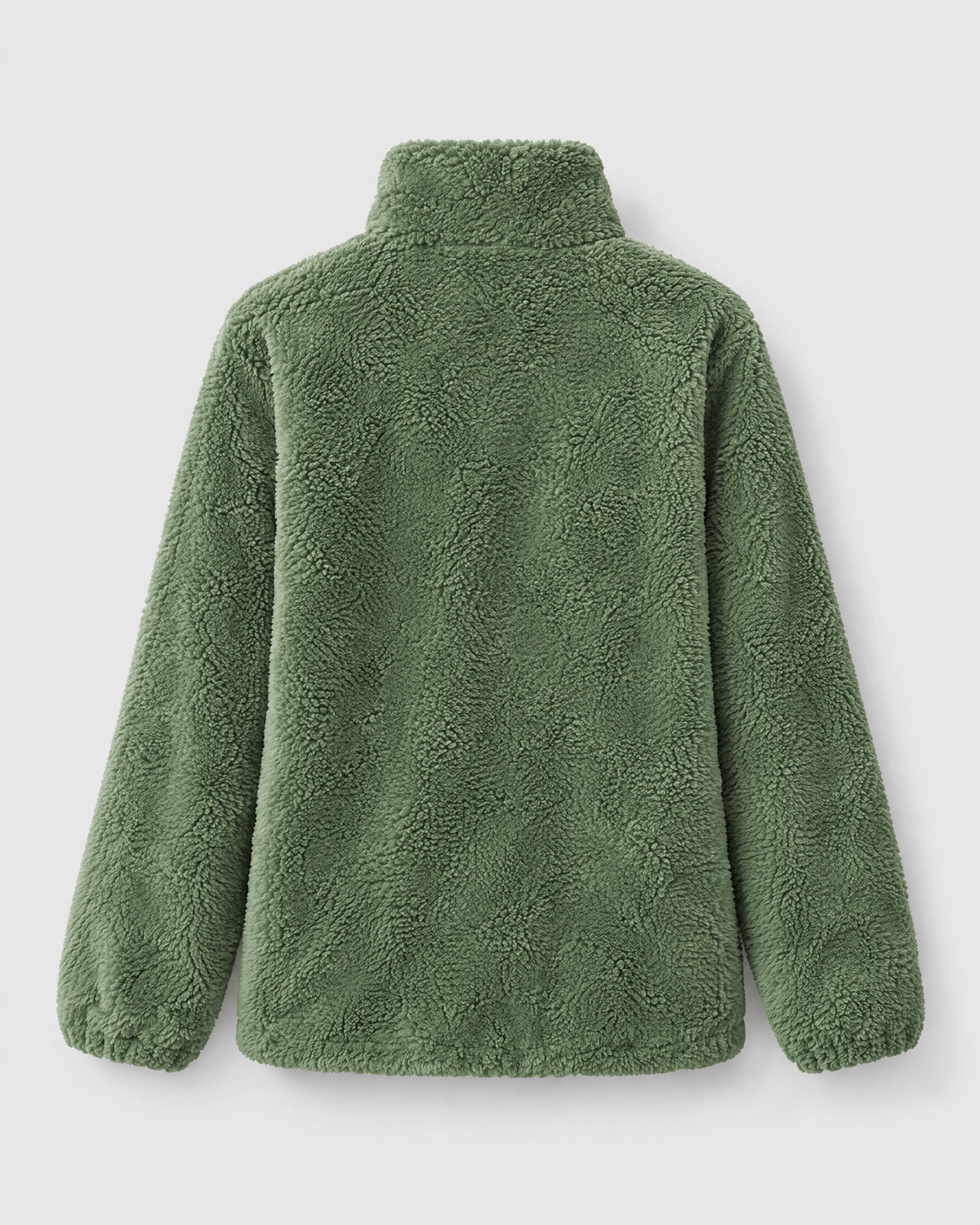Women's Stand-Collar Fleece Jacket — Green — product back [WB gallery 183/7]
