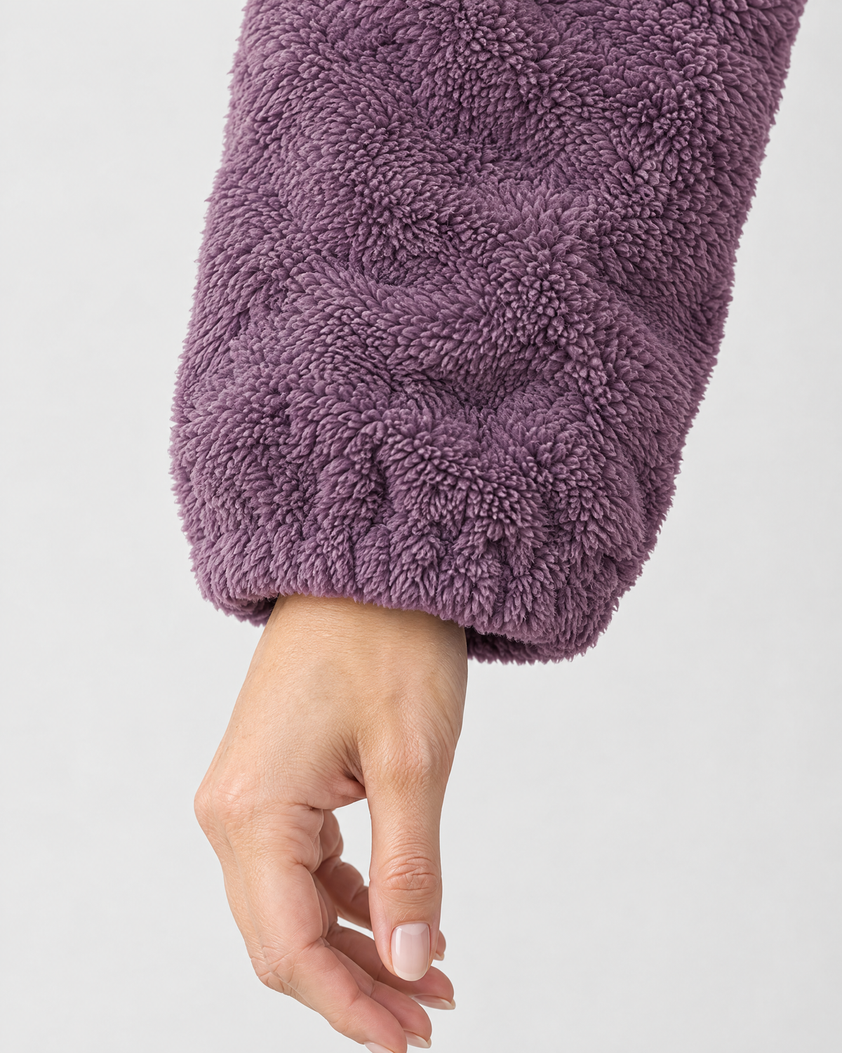 Women's Stand-Collar Fleece Jacket — Purple — cuff detail [WB gallery 185/5]