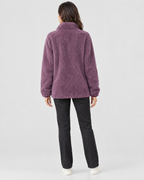 Women's Stand-Collar Fleece Jacket — Purple — full back [WB gallery 185/3]