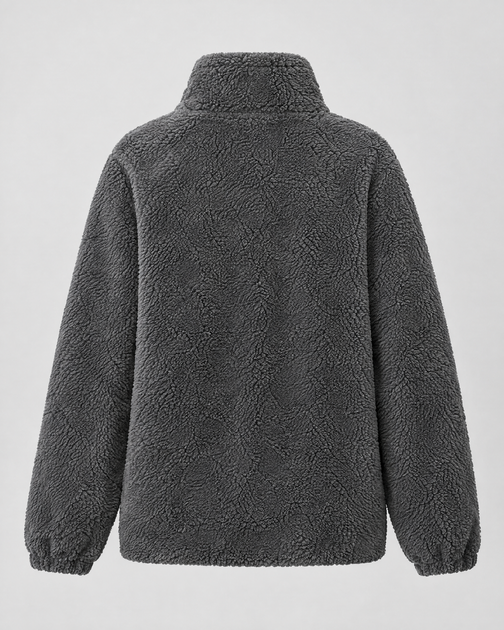 Women's Stand-Collar Fleece Jacket — Dark gray — product back [WB gallery 184/7]