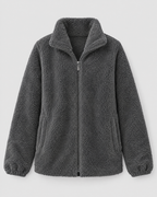 Women's Stand-Collar Fleece Jacket — Dark gray — product front [WB gallery 184/6]