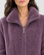 Women's Stand-Collar Fleece Jacket — Purple — collar detail [WB gallery 185/4]