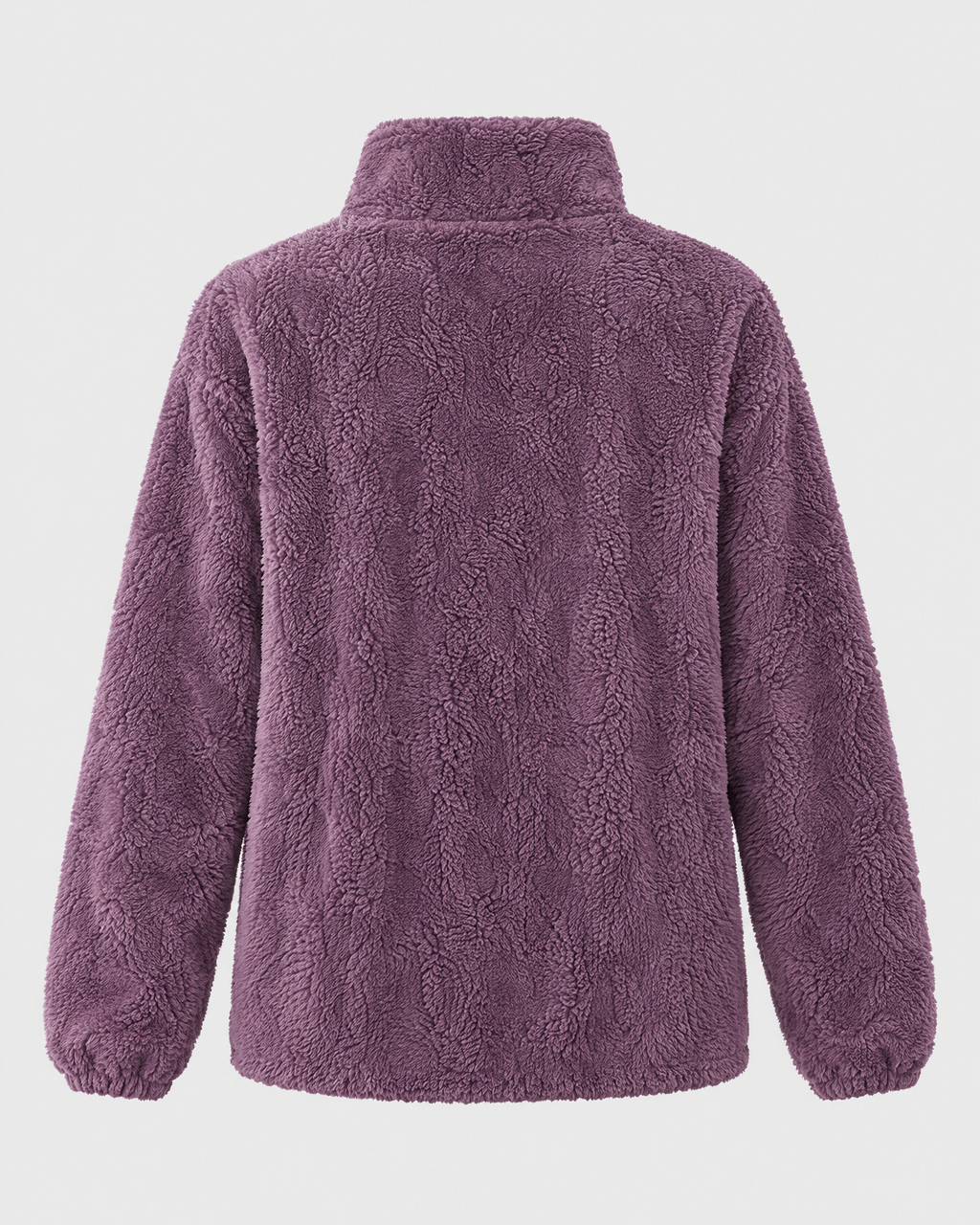 Women's Stand-Collar Fleece Jacket — Purple — product back [WB gallery 185/7]