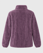 Women's Stand-Collar Fleece Jacket — Purple — product back [WB gallery 185/7]