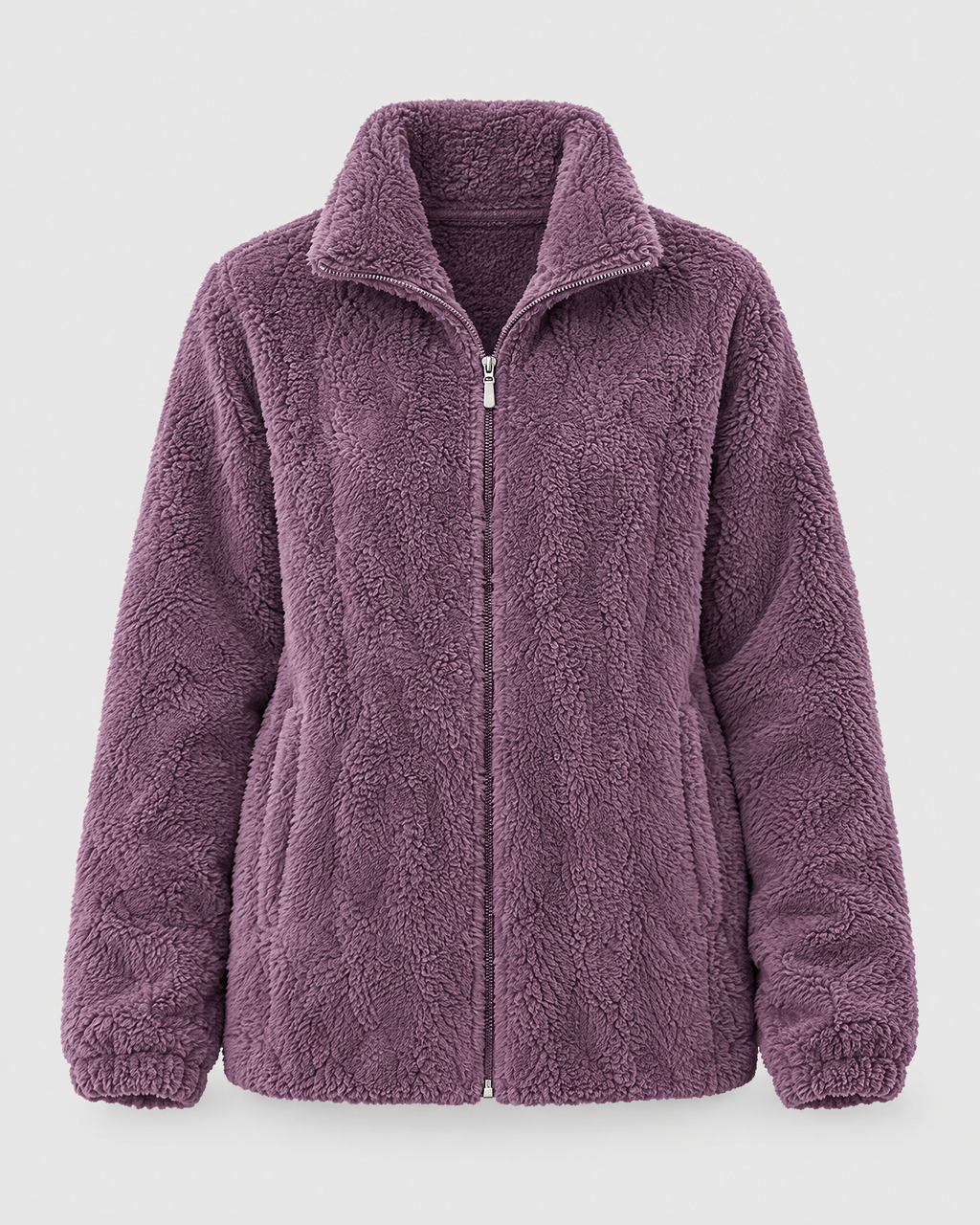Women's Stand-Collar Fleece Jacket — Purple — product front [WB gallery 185/6]