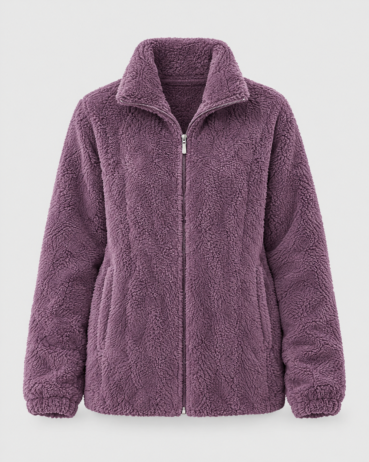 Women's Stand-Collar Fleece Jacket — Purple — product front [WB gallery 185/6]