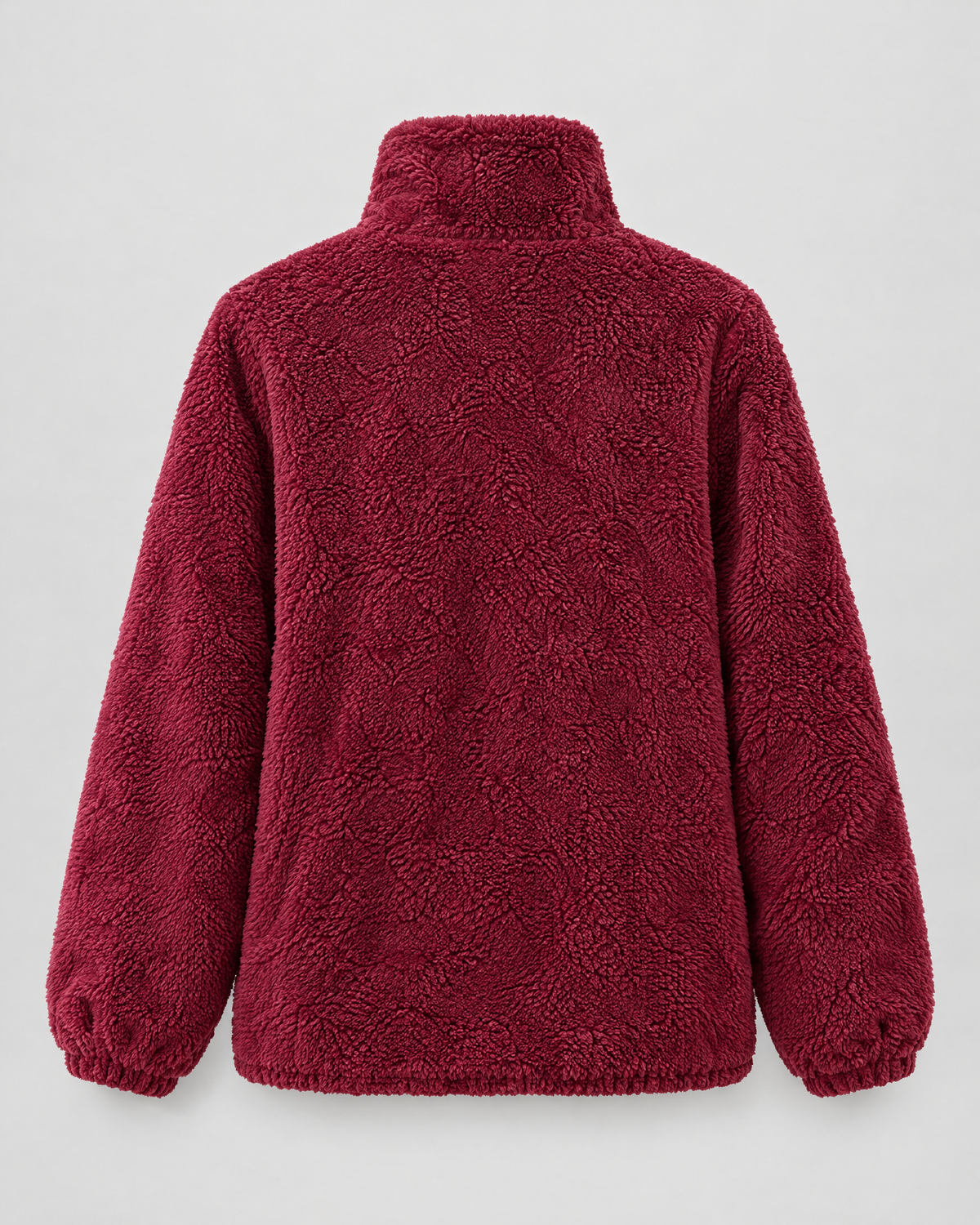 Women's Stand-Collar Fleece Jacket — Wine red — product back [WB gallery 186/7]