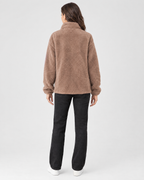 Women's Stand-Collar Fleece Jacket — Light brown — full back [WB gallery 187/3]