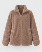 Women's Stand-Collar Fleece Jacket — Light brown — product front [WB gallery 187/6]