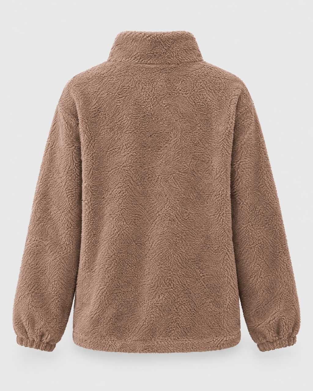 Women's Stand-Collar Fleece Jacket — Light brown — product back [WB gallery 187/7]