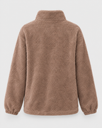 Women's Stand-Collar Fleece Jacket — Light brown — product back [WB gallery 187/7]