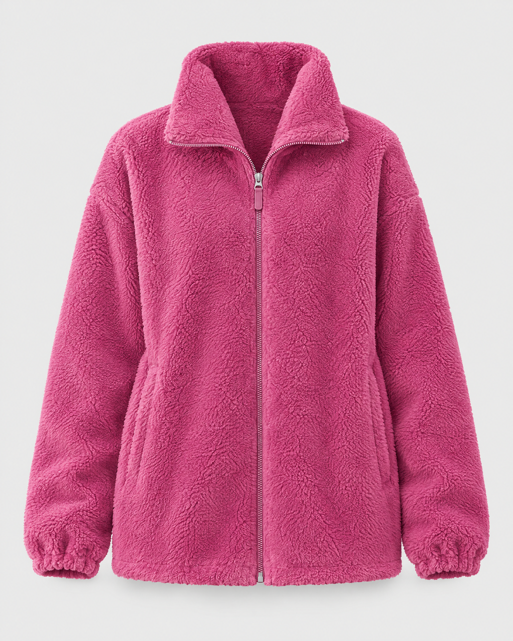 Women's Stand-Collar Fleece Jacket — Rose red — product front [WB gallery 188/6]