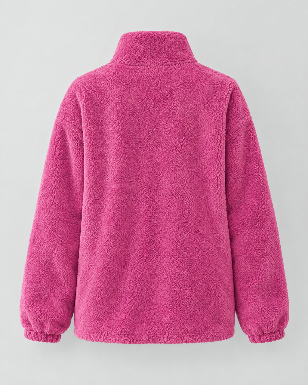 Women's Stand-Collar Fleece Jacket — Rose red — product back [WB gallery 188/7]