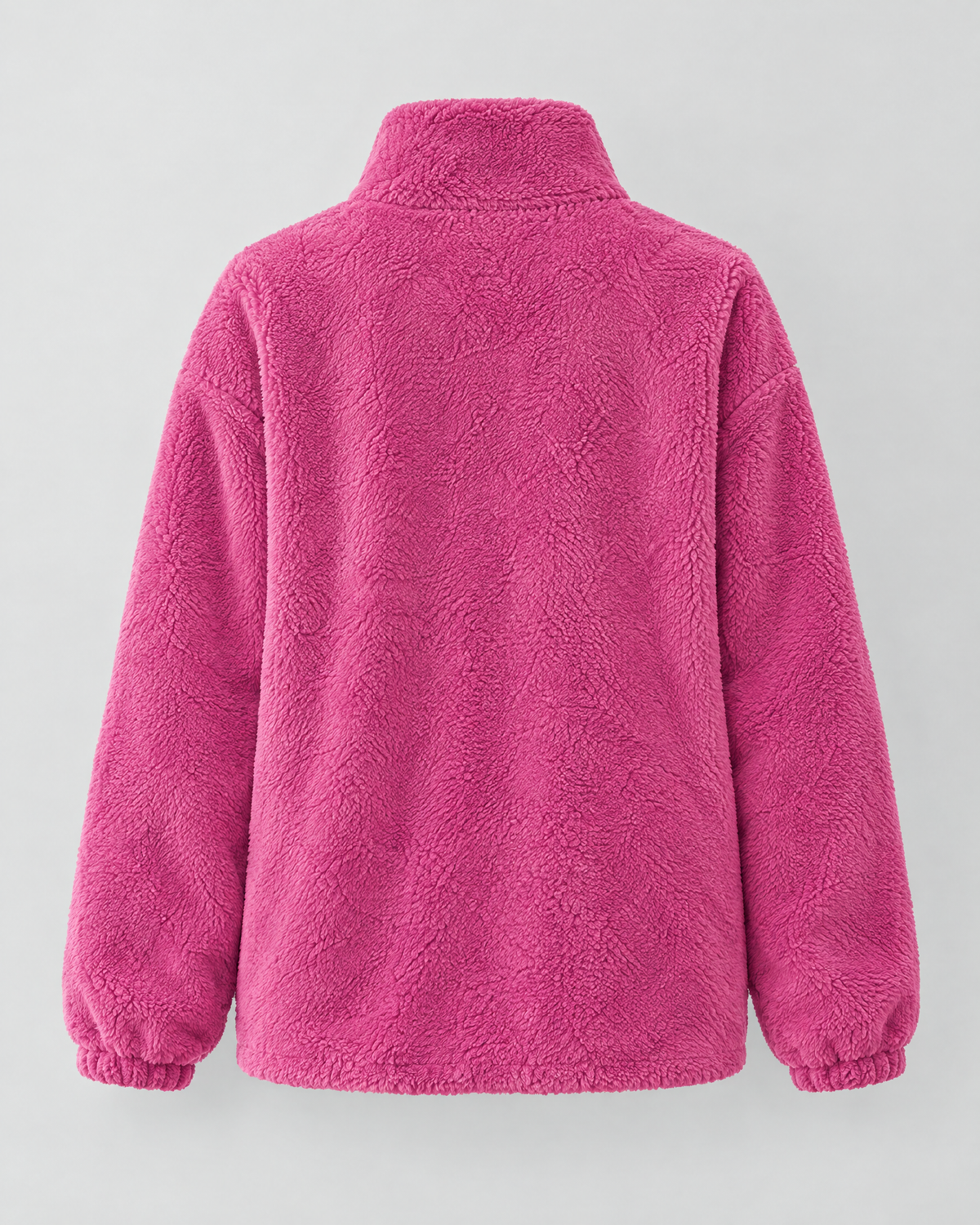Women's Stand-Collar Fleece Jacket — Rose red — product back [WB gallery 188/7]