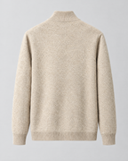 Women's Stand-Collar Wool Cardigan — Beige — product back [WB gallery 189/7]