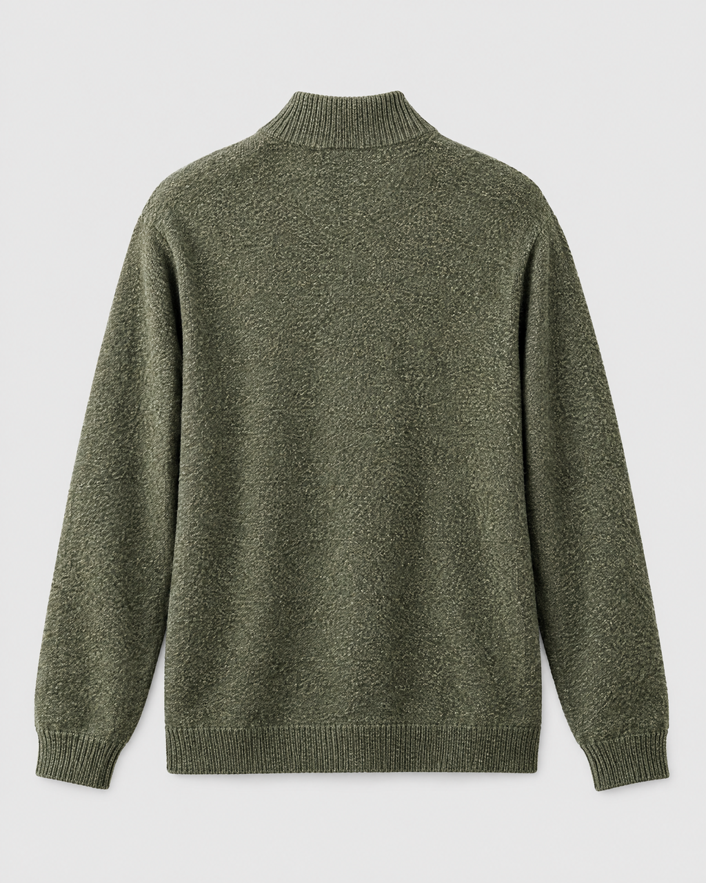 Women's Stand-Collar Wool Cardigan — Olive green — product back [WB gallery 190/7]