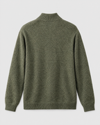 Women's Stand-Collar Wool Cardigan — Olive green — product back [WB gallery 190/7]