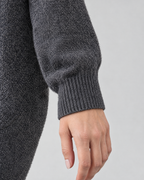 Women's Stand-Collar Wool Cardigan — Dark gray — cuff detail [WB gallery 191/5]