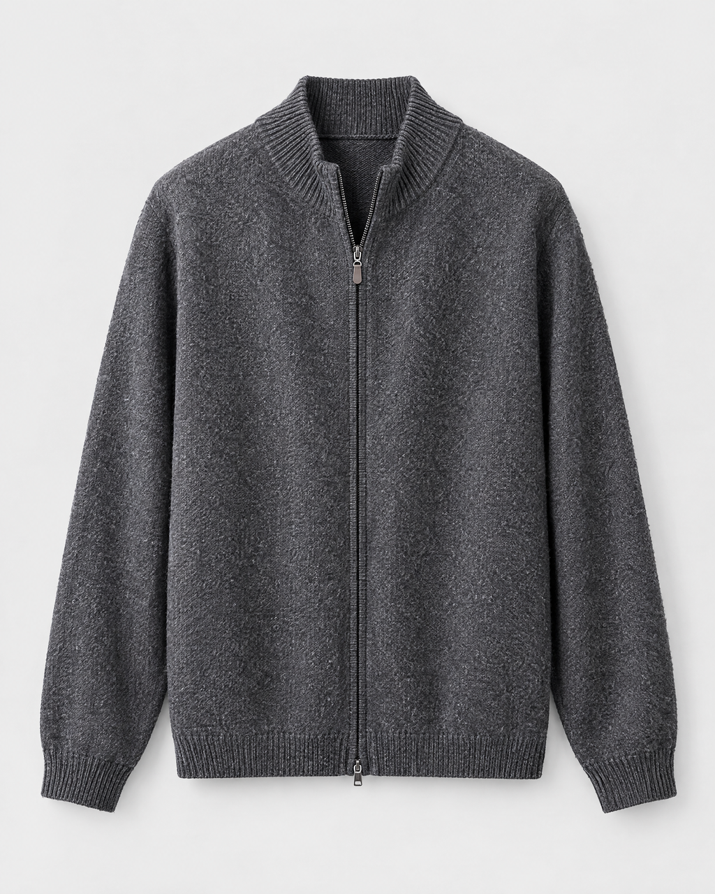 Women's Stand-Collar Wool Cardigan — Dark gray — product front [WB gallery 191/6]