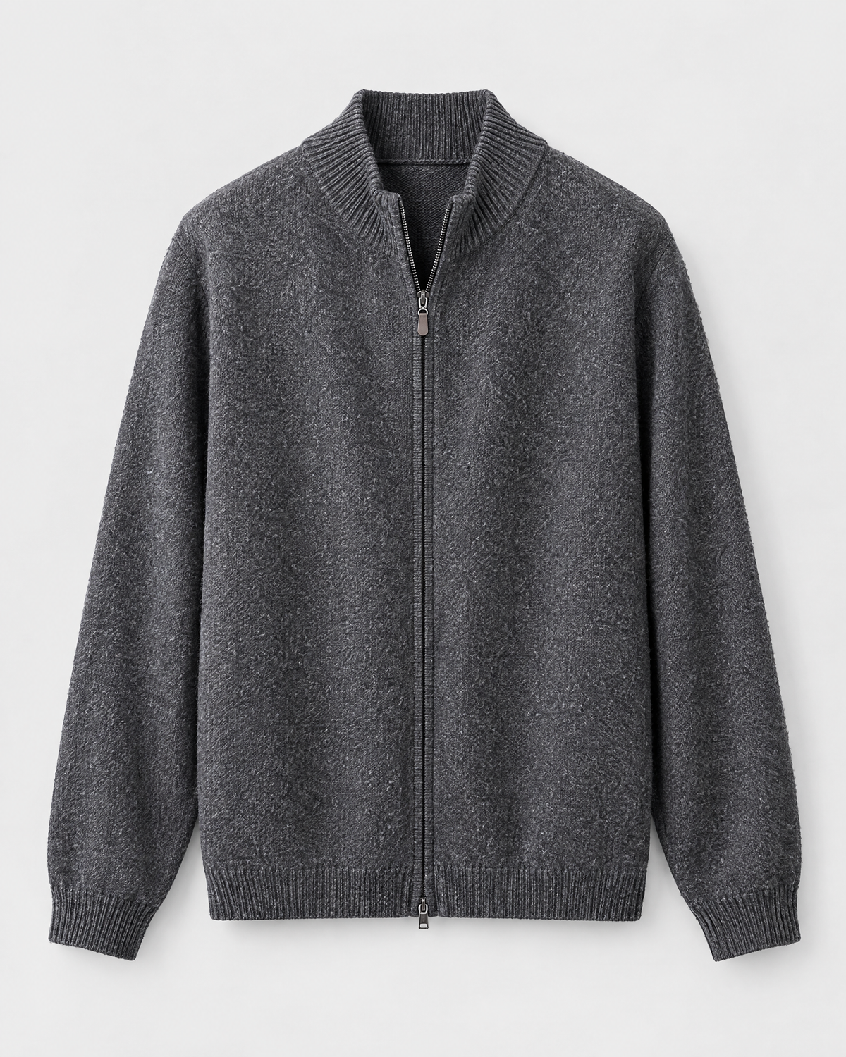 Women's Stand-Collar Wool Cardigan — Dark gray — product front [WB gallery 191/6]