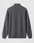 Women's Stand-Collar Wool Cardigan — Dark gray — product back [WB gallery 191/7]