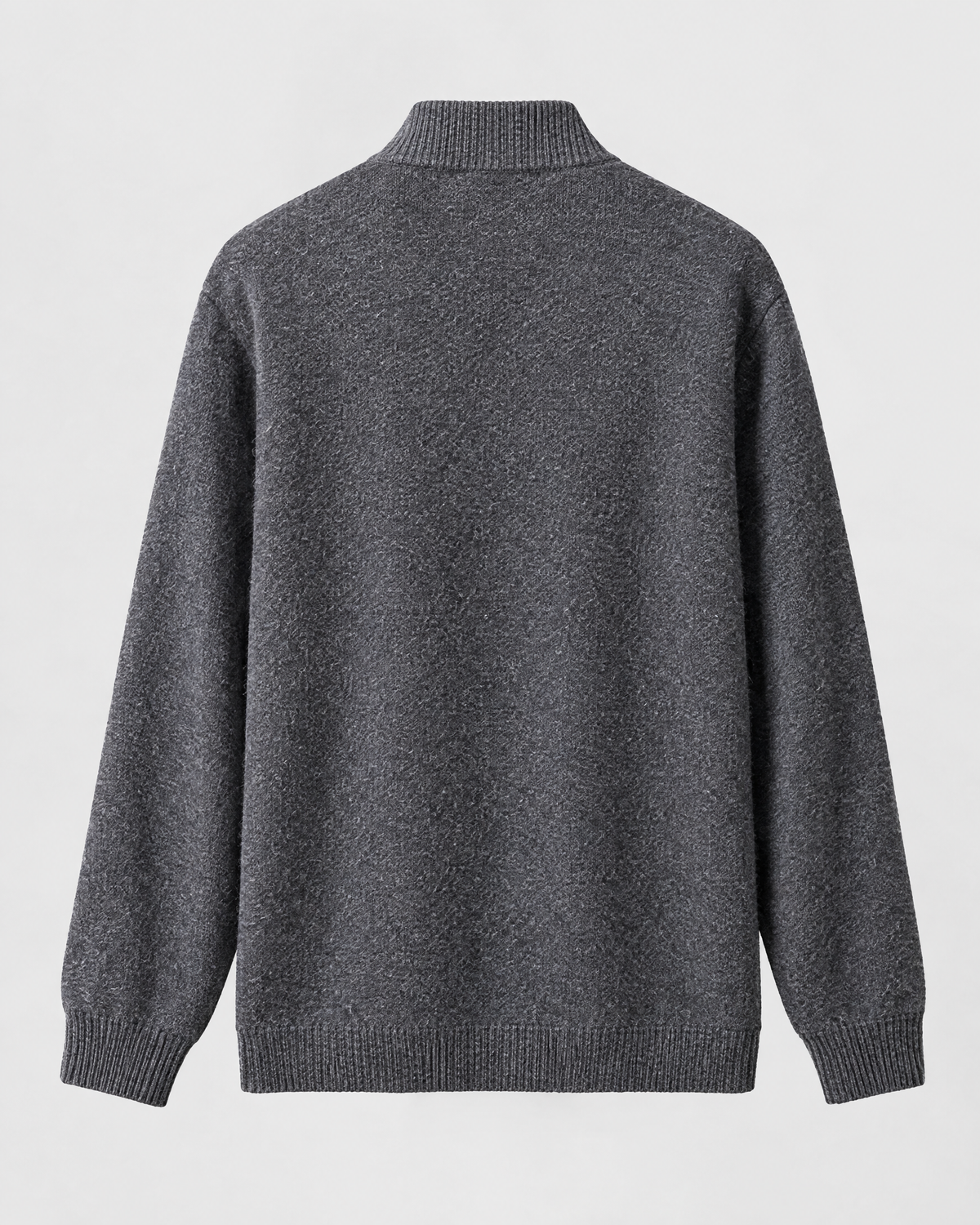 Women's Stand-Collar Wool Cardigan — Dark gray — product back [WB gallery 191/7]