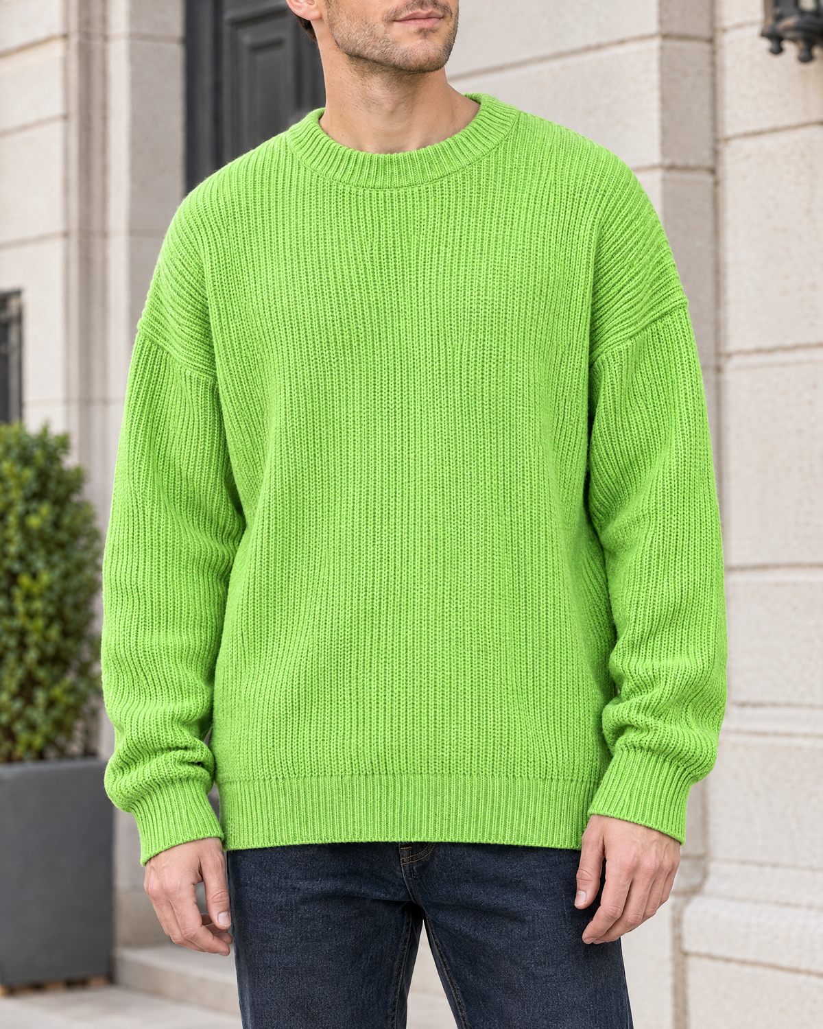 Men's Everyday Crewneck Sweater — Fluorescent Green — hero [WB gallery 199/1]