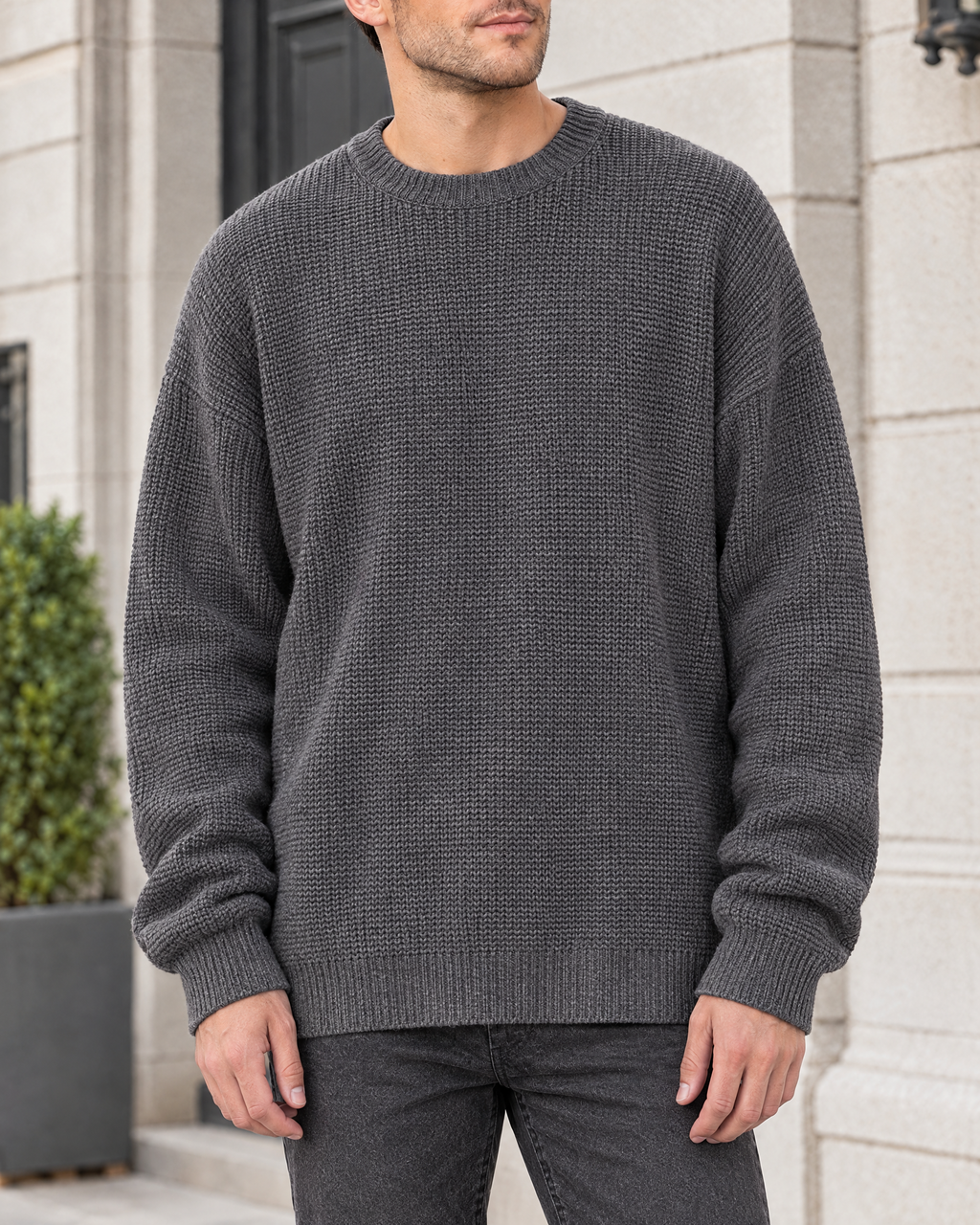 Men's Everyday Crewneck Sweater — Dark gray — hero [WB gallery 198/1]