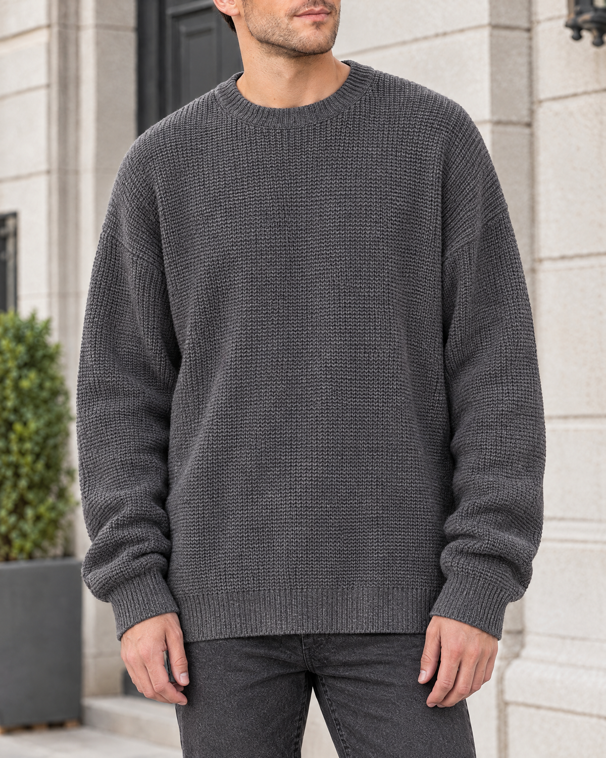 Men's Everyday Crewneck Sweater — Dark gray — hero [WB gallery 198/1]