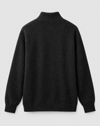 Women's Stand-Collar Wool Cardigan — Black — product back [WB gallery 192/7]