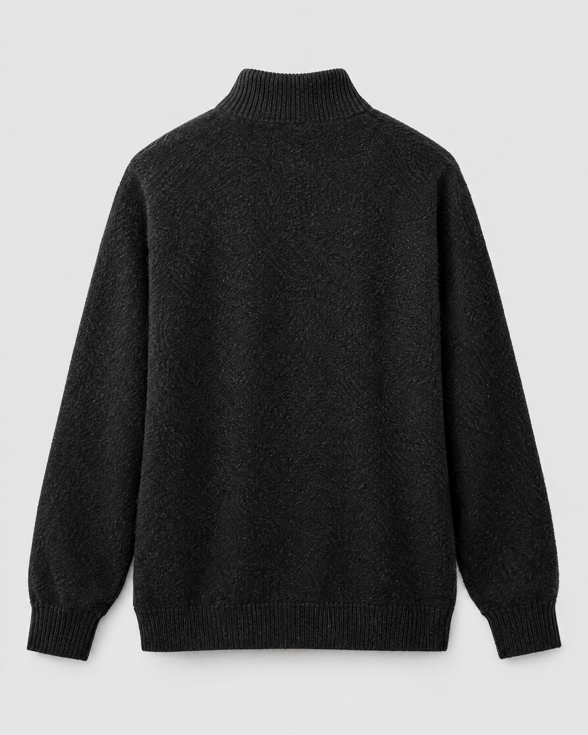 Women's Stand-Collar Wool Cardigan — Black — product back [WB gallery 192/7]