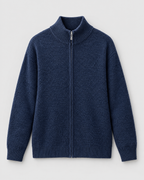 Women's Stand-Collar Wool Cardigan — Navy blue — product front [WB gallery 193/6]