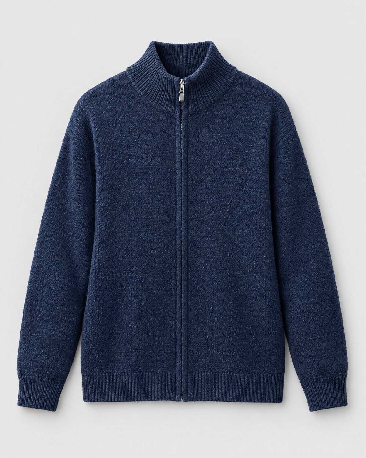 Women's Stand-Collar Wool Cardigan — Navy blue — product front [WB gallery 193/6]