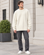 Men's Everyday Crewneck Sweater — White — full front [WB gallery 194/2]