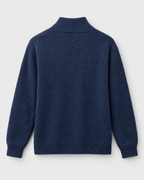 Women's Stand-Collar Wool Cardigan — Navy blue — product back [WB gallery 193/7]