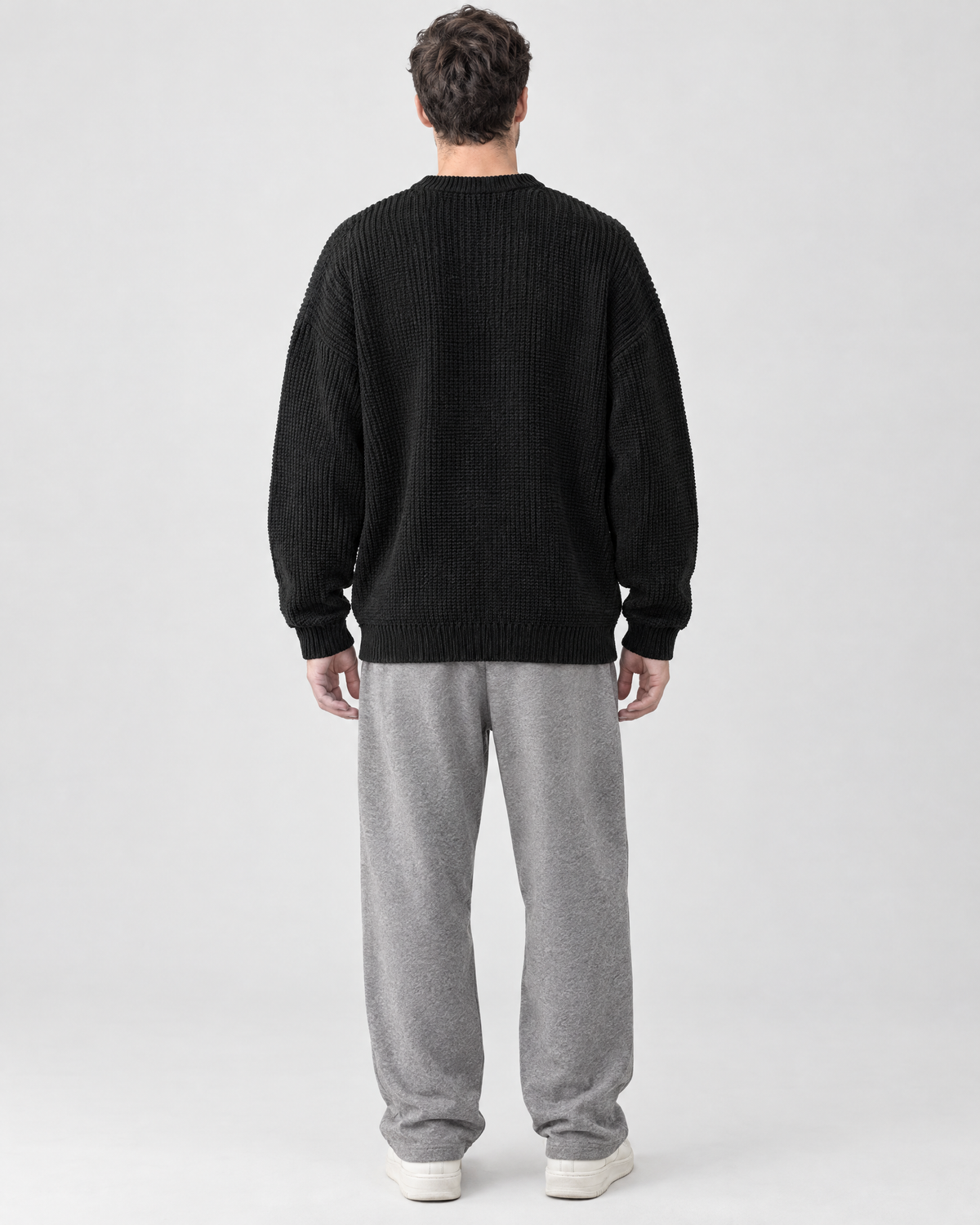 Men's Everyday Crewneck Sweater — Black — full back [WB gallery 195/3]