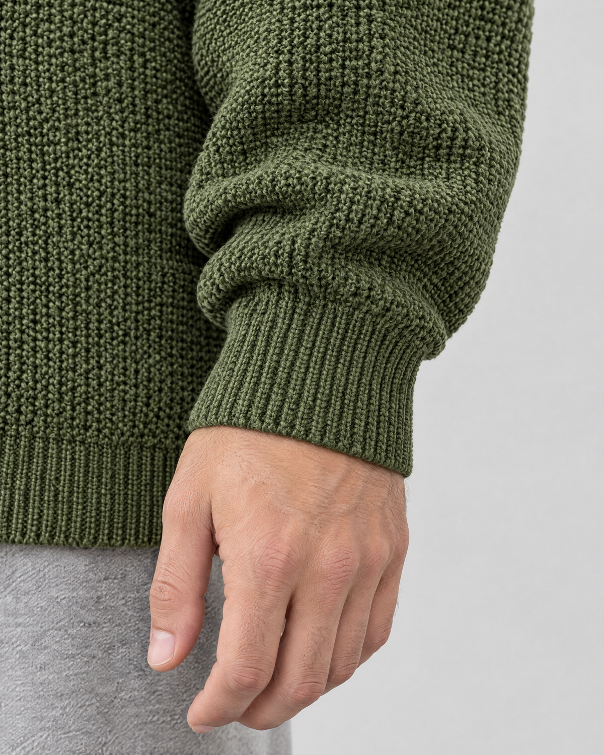Men's Everyday Crewneck Sweater — Green — cuff detail [WB gallery 196/5]