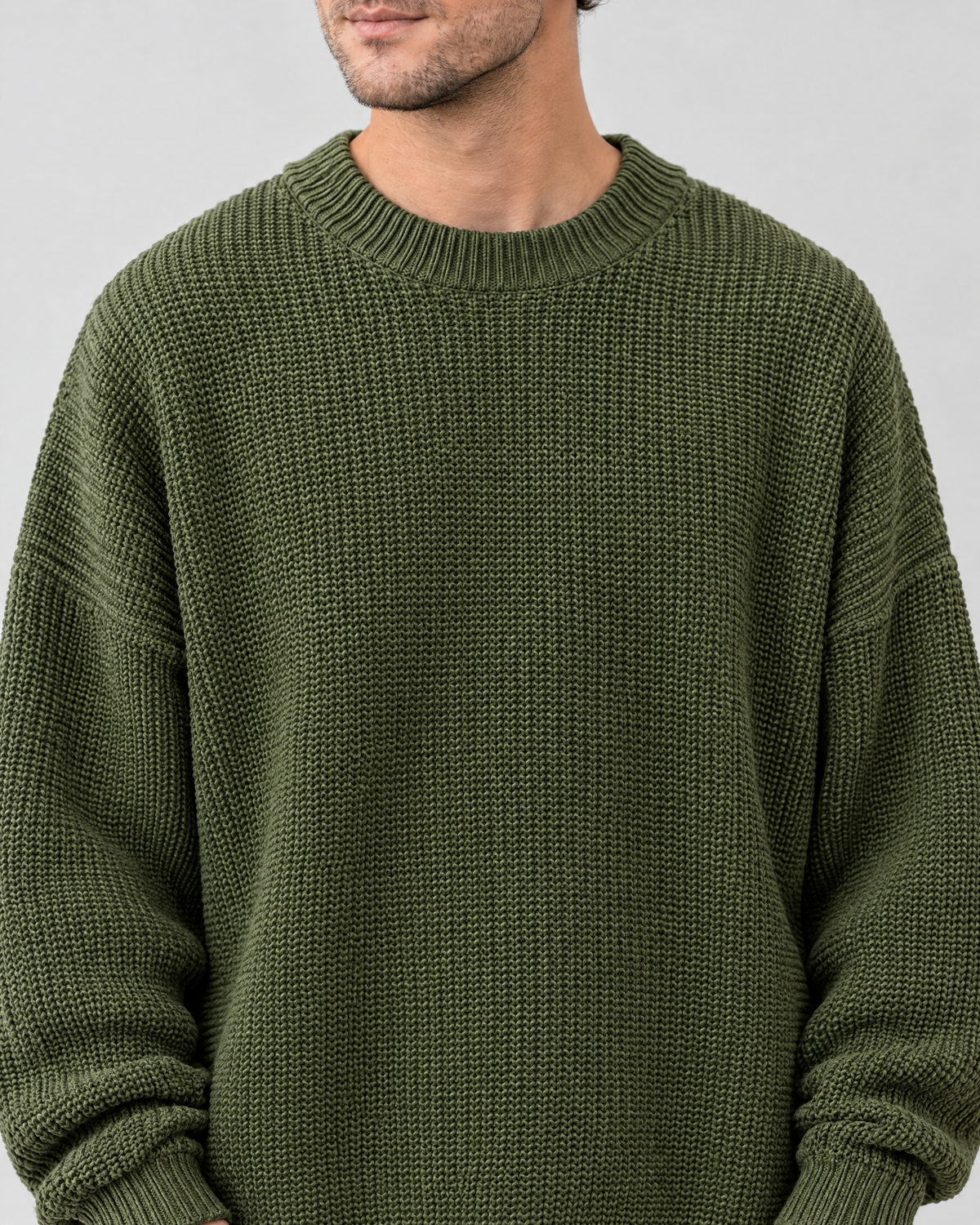 Men's Everyday Crewneck Sweater — Green — collar detail [WB gallery 196/4]