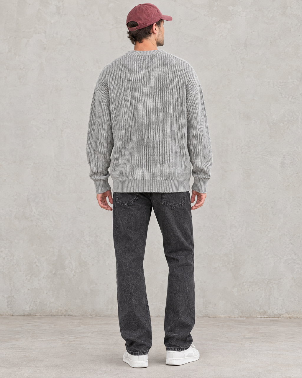 Men's Everyday Crewneck Sweater — Gray — full back [WB gallery 197/3]