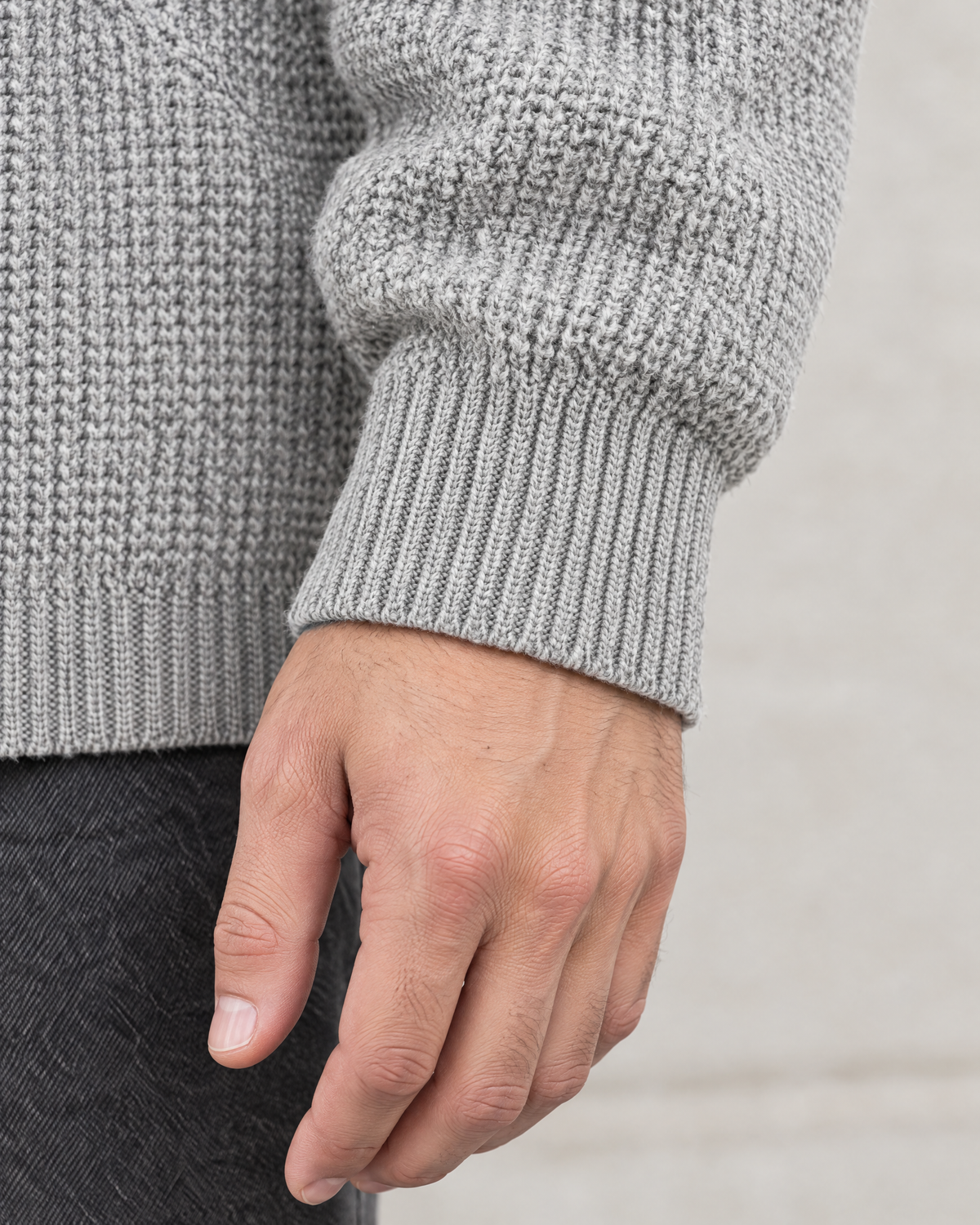 Men's Everyday Crewneck Sweater — Gray — cuff detail [WB gallery 197/5]