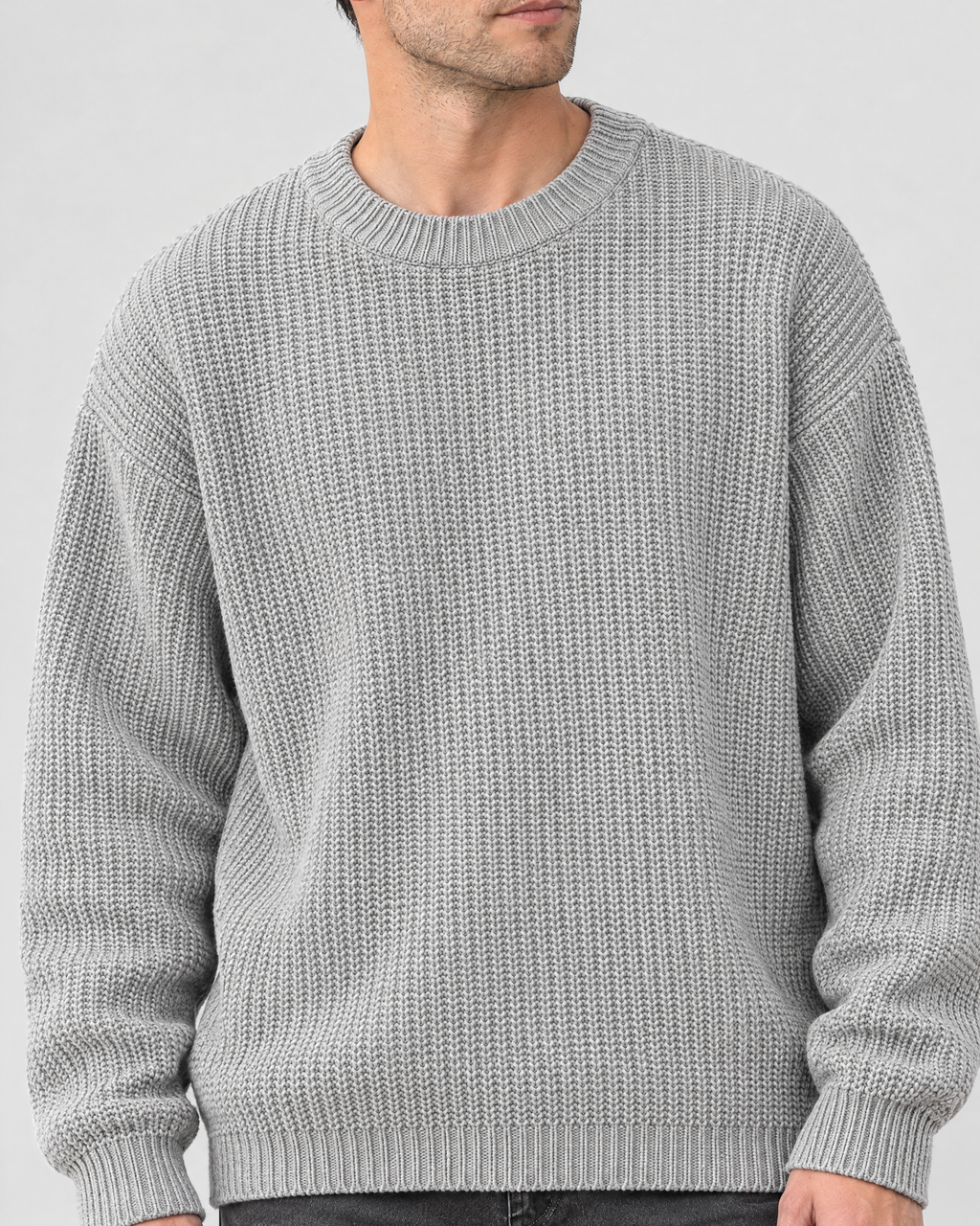 Men's Everyday Crewneck Sweater — Gray — collar detail [WB gallery 197/4]